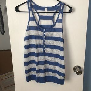 Aeropostale White & Blue Tank